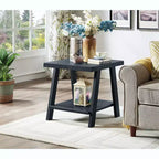 Table basse avec étagère en bois répliqué contemporain Roundhill Furniture Athens, finition noire