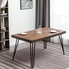 Ensemble de salle à manger 6 pièces Ashford, table à manger avec pieds épingle à cheveux, 4 chaises et banc, 4 options de couleur