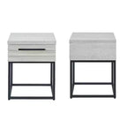 Ensemble de chambre 3 pièces Findlay, lit rembourré 3D en peluche avec 2 tables de chevet