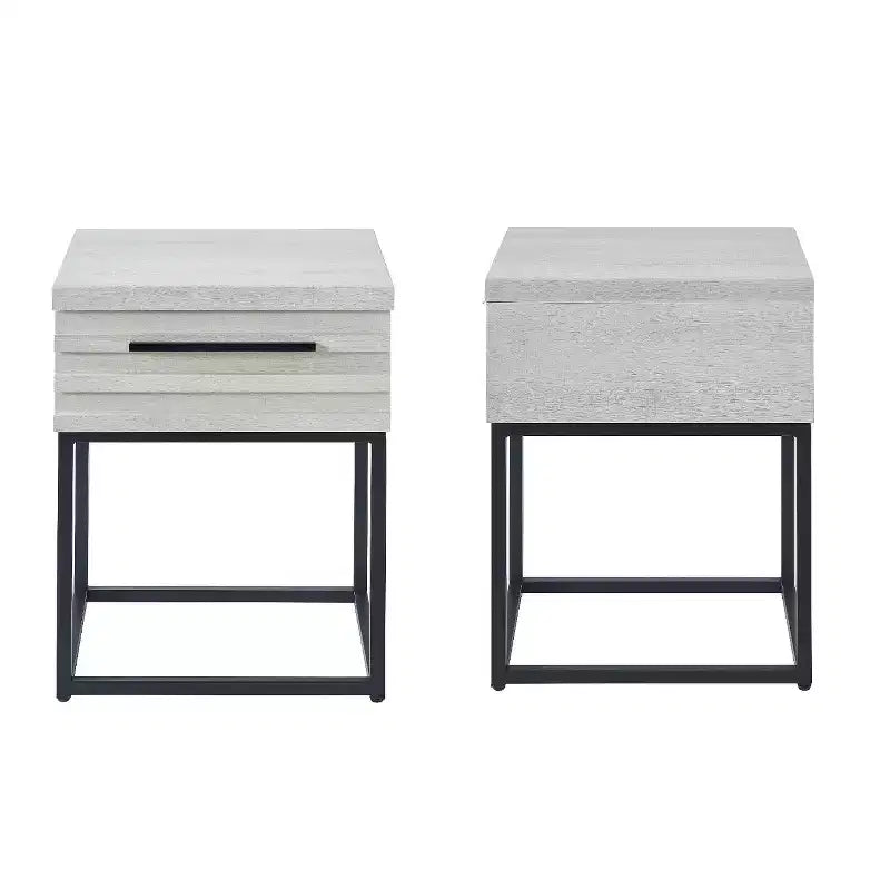 Ensemble de chambre 3 pièces Findlay, lit rembourré 3D en peluche avec 2 tables de chevet