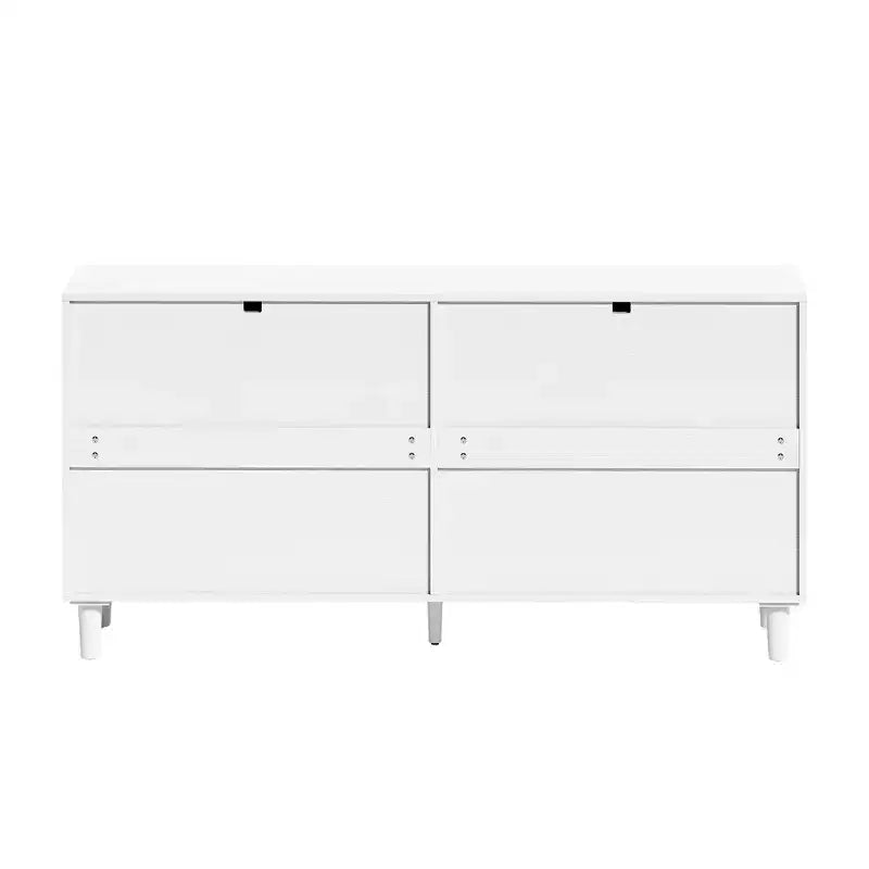 Commode en rotin 51.18/59.06W à 6 tiroirs, meuble de rangement avec poignée en métal et pieds en bois - ModernLuxe
