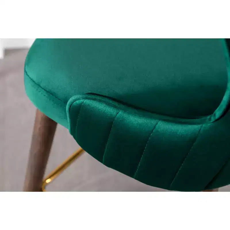 Tabourets de bar à dossier ailé recouverts de tissu Leland de Roundhill Furniture, verts, ensemble de 2