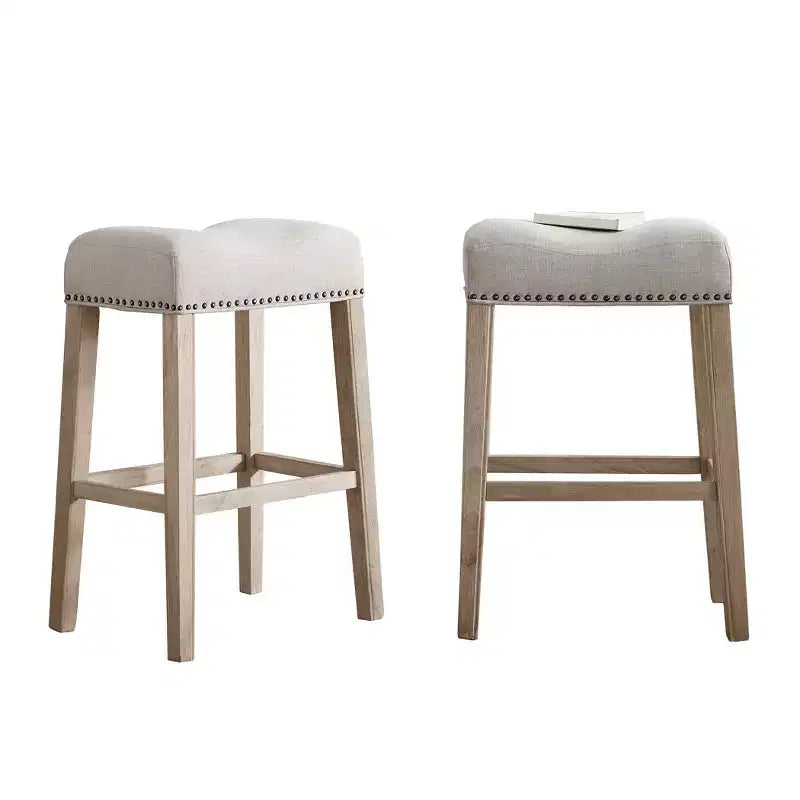 Tabourets de bar sans dossier avec siège en forme de selle Roundhill Furniture CoCo, hauteur 29 po, bronzé, ensemble de 2