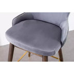 Tabourets de bar rembourrés en tissu Roundhill Furniture Leland, hauteur comptoir, dossier haut, gris, lot de 2