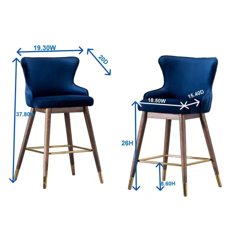 Tabourets de bar rembourrés en tissu Roundhill Furniture Leland, hauteur comptoir, dossier haut, gris, lot de 2