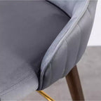 Tabourets de bar rembourrés en tissu Roundhill Furniture Leland, hauteur comptoir, dossier haut, gris, lot de 2