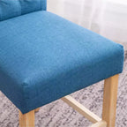 Tabourets de bar en bois massif à dossier touffeté Roundhill Furniture Siena, bleus, lot de 2