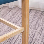 Tabourets de bar en bois massif à dossier touffeté Roundhill Furniture Siena, bleus, lot de 2