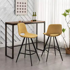 Tabourets de bar en tissu Porth de 28,25 po de Roundhill Furniture, jaune, lot de 2