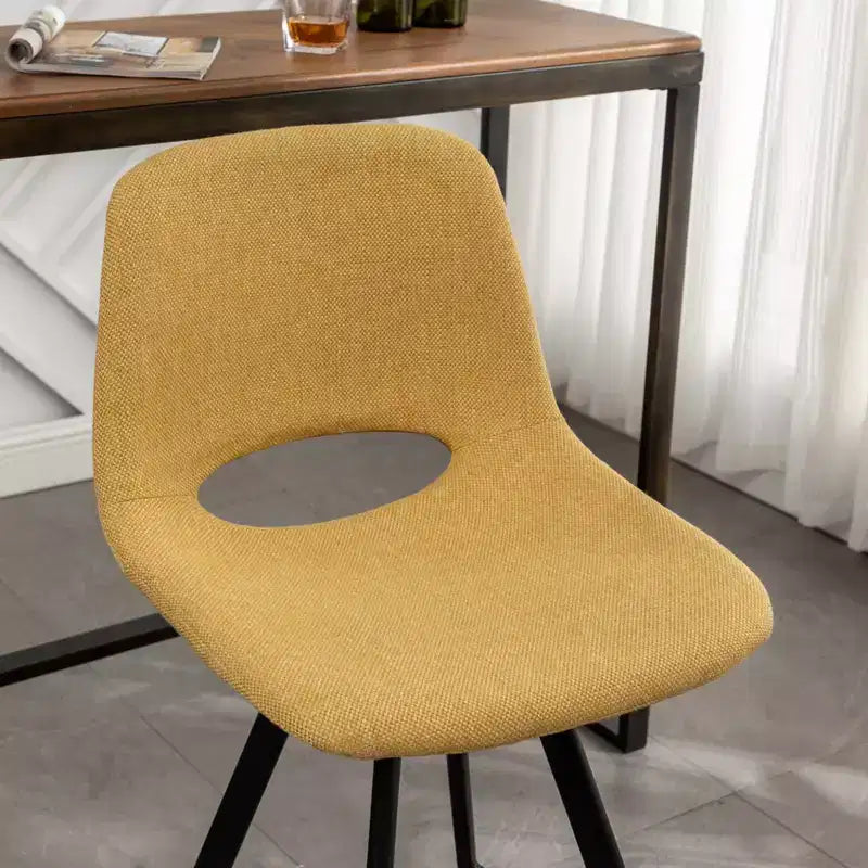 Tabourets de bar en tissu Porth de 28,25 po de Roundhill Furniture, jaune, lot de 2