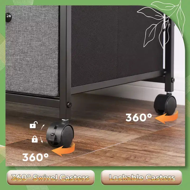 Meuble Classeur Mobile DEXYLLO à 3 Tiroirs, Desserte d'Imprimante Roulante avec Étagère de Rangement Ouverte pour Bureau à Domicile
