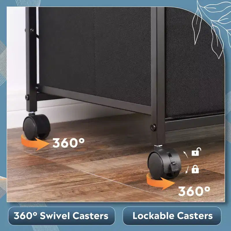 Meuble Classeur Mobile DEXYLLO à 3 Tiroirs, Desserte d'Imprimante Roulante avec Étagère de Rangement Ouverte pour Bureau à Domicile