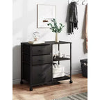 Meuble Classeur Mobile DEXYLLO à 3 Tiroirs, Desserte d'Imprimante Roulante avec Étagère de Rangement Ouverte pour Bureau à Domicile