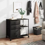 Meuble Classeur Mobile DEXYLLO à 3 Tiroirs, Desserte d'Imprimante Roulante avec Étagère de Rangement Ouverte pour Bureau à Domicile
