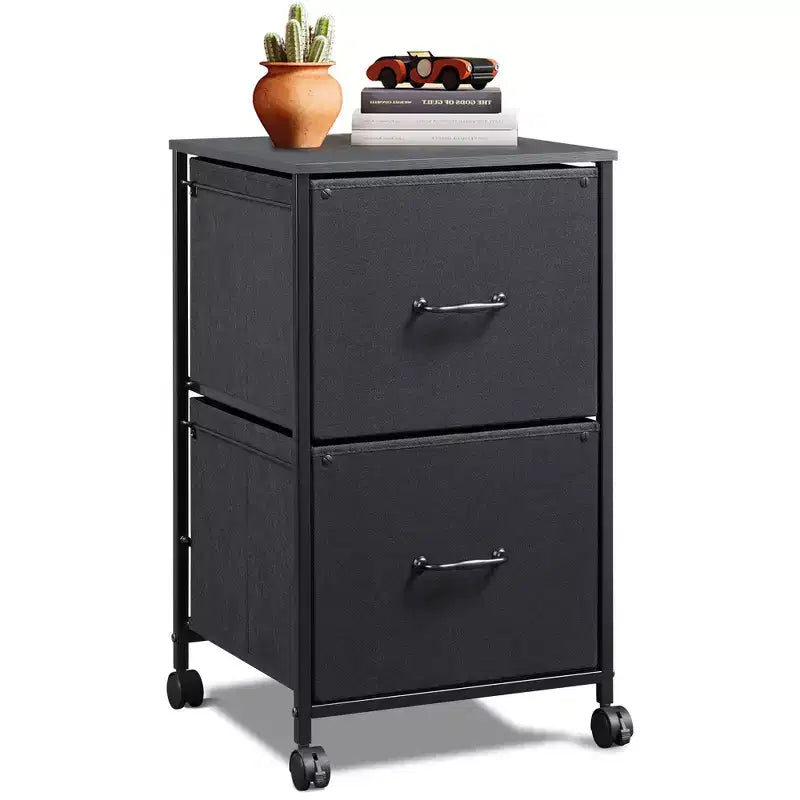 Meuble de classement mobile GALAXHERO à 2 tiroirs, support d'imprimante roulant, meuble de classement vertical en tissu compatible avec les formats A4 ou Lettre pour bureau à domicile