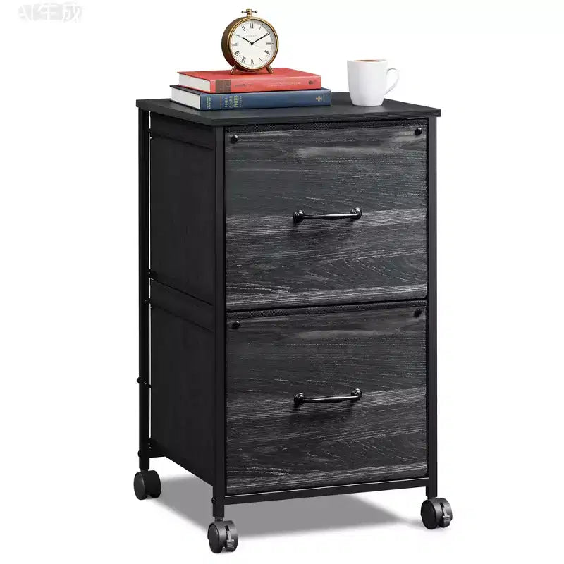 Meuble de classement mobile GALAXHERO à 2 tiroirs, support d'imprimante roulant, meuble de classement vertical en tissu compatible avec les formats A4 ou Lettre pour bureau à domicile