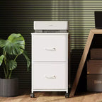Meuble de classement mobile GALAXHERO à 2 tiroirs, support d'imprimante roulant, meuble de classement vertical en tissu compatible avec les formats A4 ou Lettre pour bureau à domicile