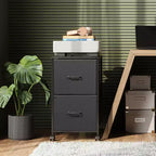 Meuble de classement mobile GALAXHERO à 2 tiroirs, support d'imprimante roulant, meuble de classement vertical en tissu compatible avec les formats A4 ou Lettre pour bureau à domicile