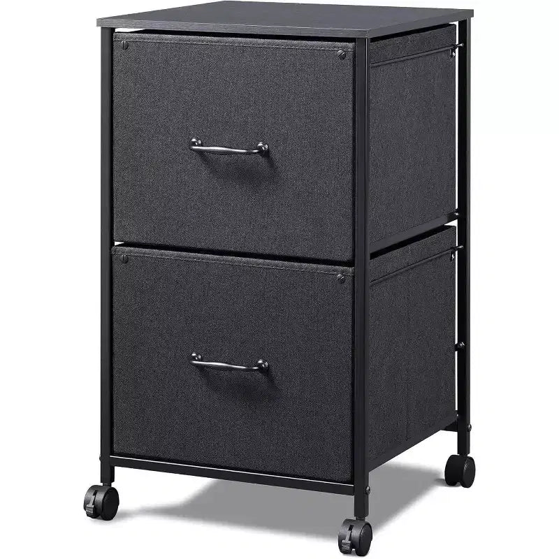 GALAXHERO 2 Drawer Mobile File Cabinet, Rolling Printer Stand, Fabric Vertical Filing Cabinet fits A4 or Letter Size for Home Office