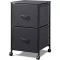 GALAXHERO 2 Drawer Mobile File Cabinet, Rolling Printer Stand, Fabric Vertical Filing Cabinet fits A4 or Letter Size for Home Office