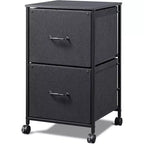 GALAXHERO 2 Drawer Mobile File Cabinet, Rolling Printer Stand, Fabric Vertical Filing Cabinet fits A4 or Letter Size for Home Office