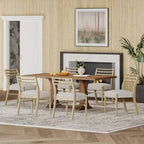 Ensemble de salle à manger extensible 7 pièces en bois rembourré style ferme Christopher Knight Home Fernleaf