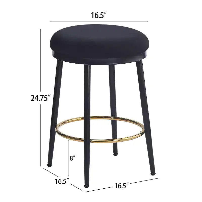2/4 tabourets de bar, tabourets d'appoint ronds modernes avec cadre en métal, coussin, repose-pieds pour cuisine/chambre/salle à manger - ModernLuxe