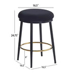 2/4 tabourets de bar, tabourets d'appoint ronds modernes avec cadre en métal, coussin, repose-pieds pour cuisine/chambre/salle à manger - ModernLuxe