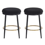 2/4 tabourets de bar, tabourets d'appoint ronds modernes avec cadre en métal, coussin, repose-pieds pour cuisine/chambre/salle à manger - ModernLuxe