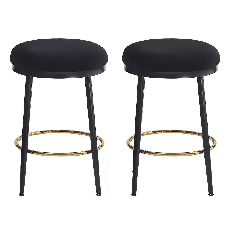 2/4 tabourets de bar, tabourets d'appoint ronds modernes avec cadre en métal, coussin, repose-pieds pour cuisine/chambre/salle à manger - ModernLuxe