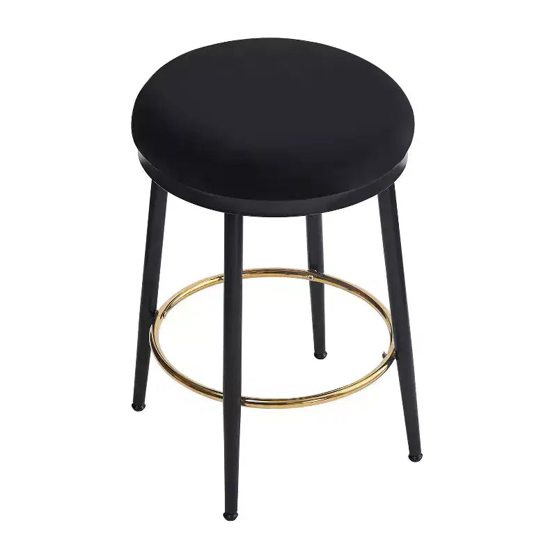 2/4 tabourets de bar, tabourets d'appoint ronds modernes avec cadre en métal, coussin, repose-pieds pour cuisine/chambre/salle à manger - ModernLuxe