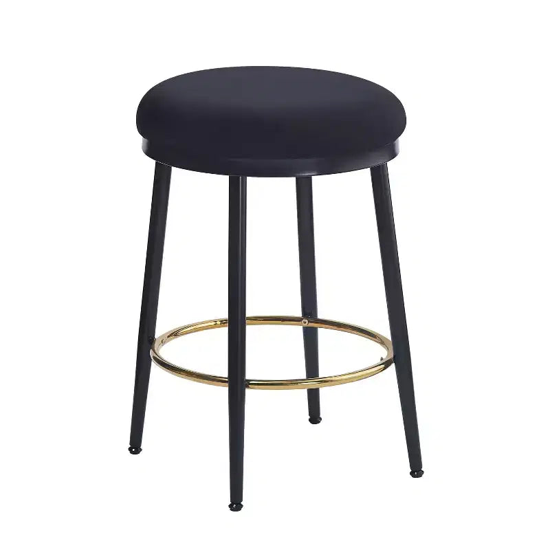 2/4 tabourets de bar, tabourets d'appoint ronds modernes avec cadre en métal, coussin, repose-pieds pour cuisine/chambre/salle à manger - ModernLuxe