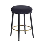 2/4 tabourets de bar, tabourets d'appoint ronds modernes avec cadre en métal, coussin, repose-pieds pour cuisine/chambre/salle à manger - ModernLuxe