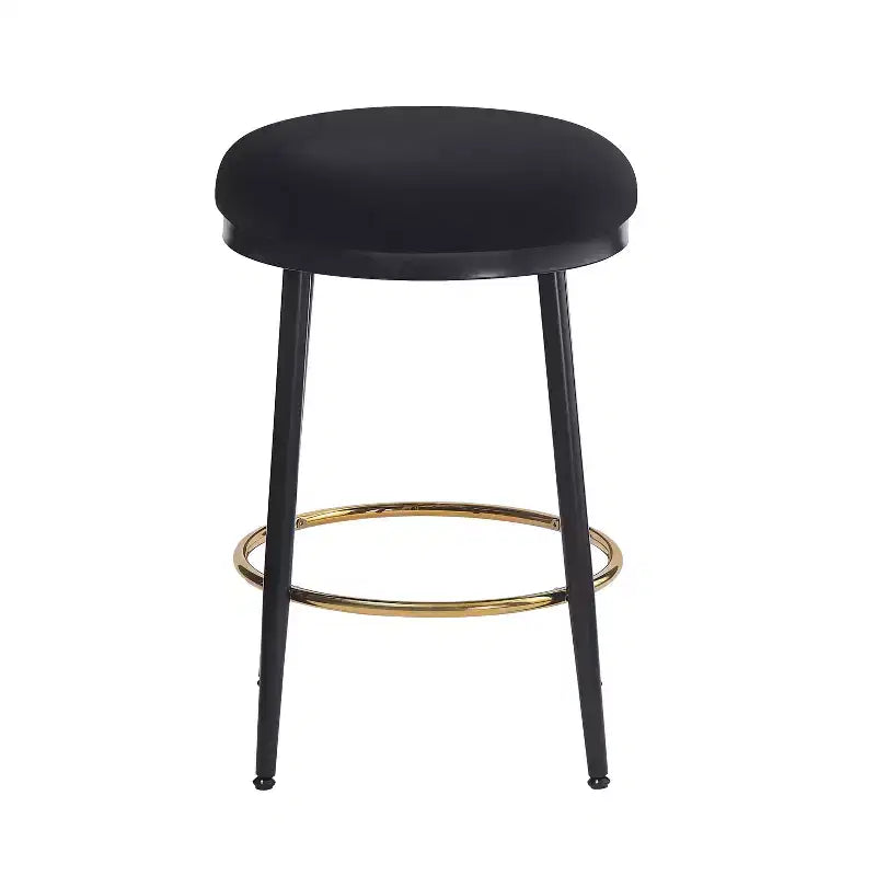 2/4 tabourets de bar, tabourets d'appoint ronds modernes avec cadre en métal, coussin, repose-pieds pour cuisine/chambre/salle à manger - ModernLuxe