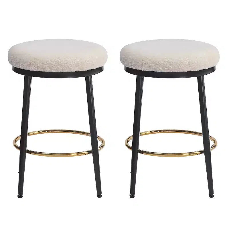 2/4 tabourets de bar, tabourets d'appoint ronds modernes avec cadre en métal, coussin, repose-pieds pour cuisine/chambre/salle à manger - ModernLuxe