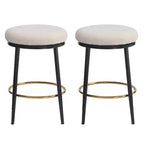 2/4 tabourets de bar, tabourets d'appoint ronds modernes avec cadre en métal, coussin, repose-pieds pour cuisine/chambre/salle à manger - ModernLuxe