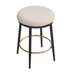 2/4 tabourets de bar, tabourets d'appoint ronds modernes avec cadre en métal, coussin, repose-pieds pour cuisine/chambre/salle à manger - ModernLuxe