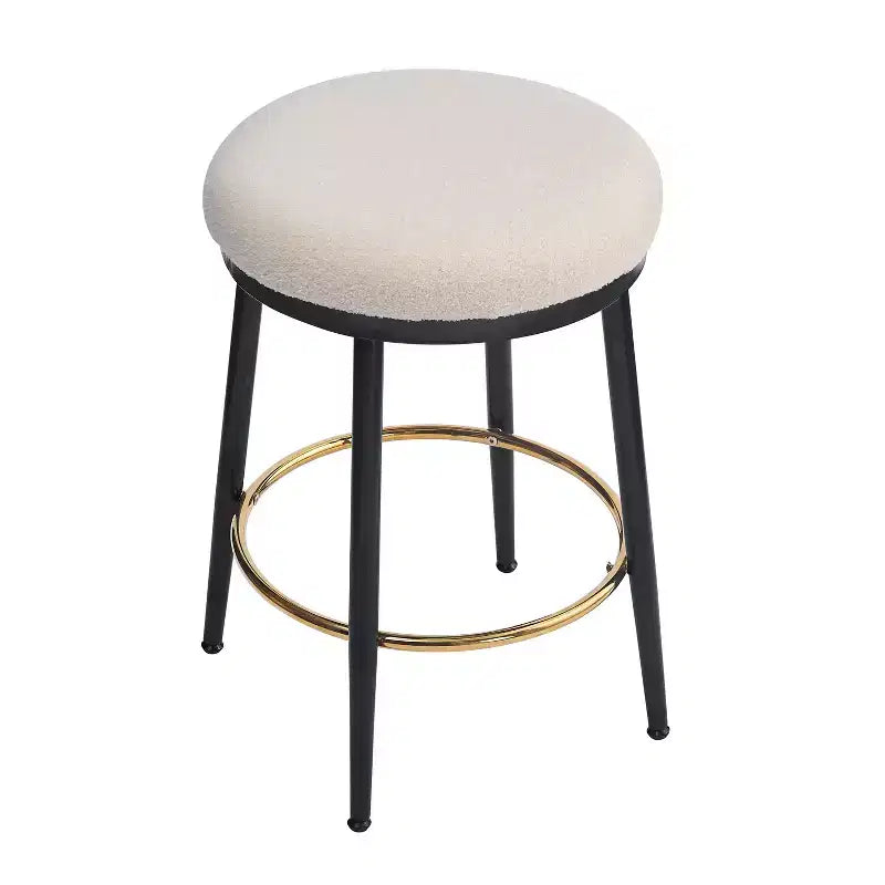 2/4 tabourets de bar, tabourets d'appoint ronds modernes avec cadre en métal, coussin, repose-pieds pour cuisine/chambre/salle à manger - ModernLuxe