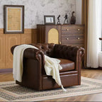 Christopher Knight Home Andrew, fauteuil club pivotant rembourré avec boutons touffetés et accoudoirs roulés, vert foncé/PU