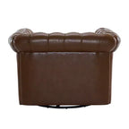 Christopher Knight Home Andrew, fauteuil club pivotant rembourré avec boutons touffetés et accoudoirs roulés, vert foncé/PU
