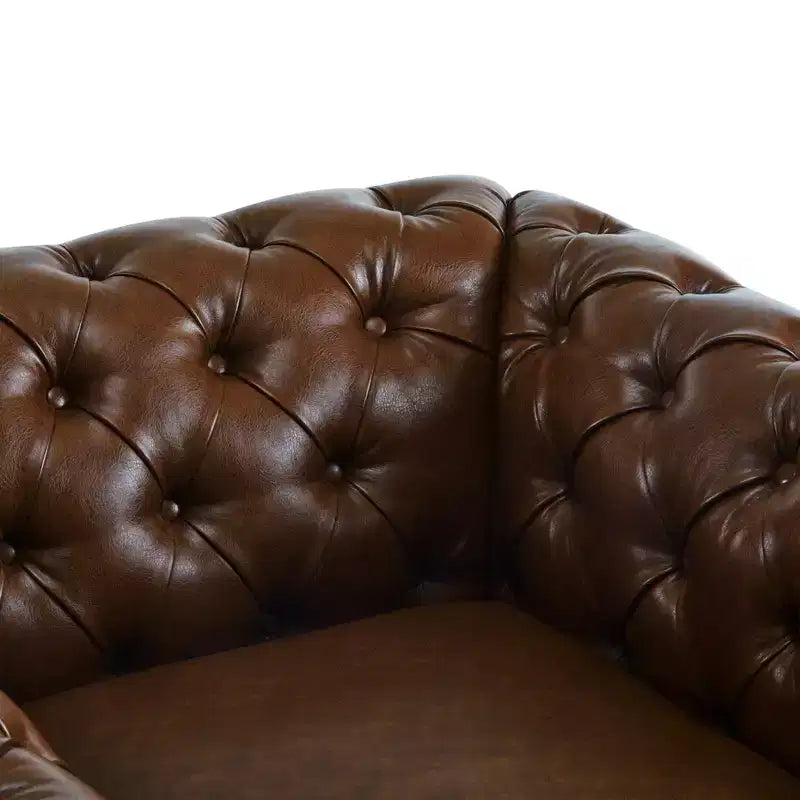 Christopher Knight Home Andrew, fauteuil club pivotant rembourré avec boutons touffetés et accoudoirs roulés, vert foncé/PU