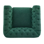 Christopher Knight Home Andrew, fauteuil club pivotant rembourré avec boutons touffetés et accoudoirs roulés, vert foncé/PU