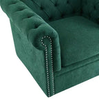 Christopher Knight Home Andrew, fauteuil club pivotant rembourré avec boutons touffetés et accoudoirs roulés, vert foncé/PU