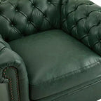 Christopher Knight Home Andrew, fauteuil club pivotant rembourré avec boutons touffetés et accoudoirs roulés, vert foncé/PU