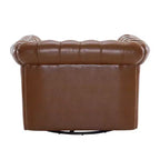 Christopher Knight Home Andrew, fauteuil club pivotant rembourré avec boutons touffetés et accoudoirs roulés, vert foncé/PU