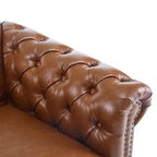 Christopher Knight Home Andrew, fauteuil club pivotant rembourré avec boutons touffetés et accoudoirs roulés, vert foncé/PU