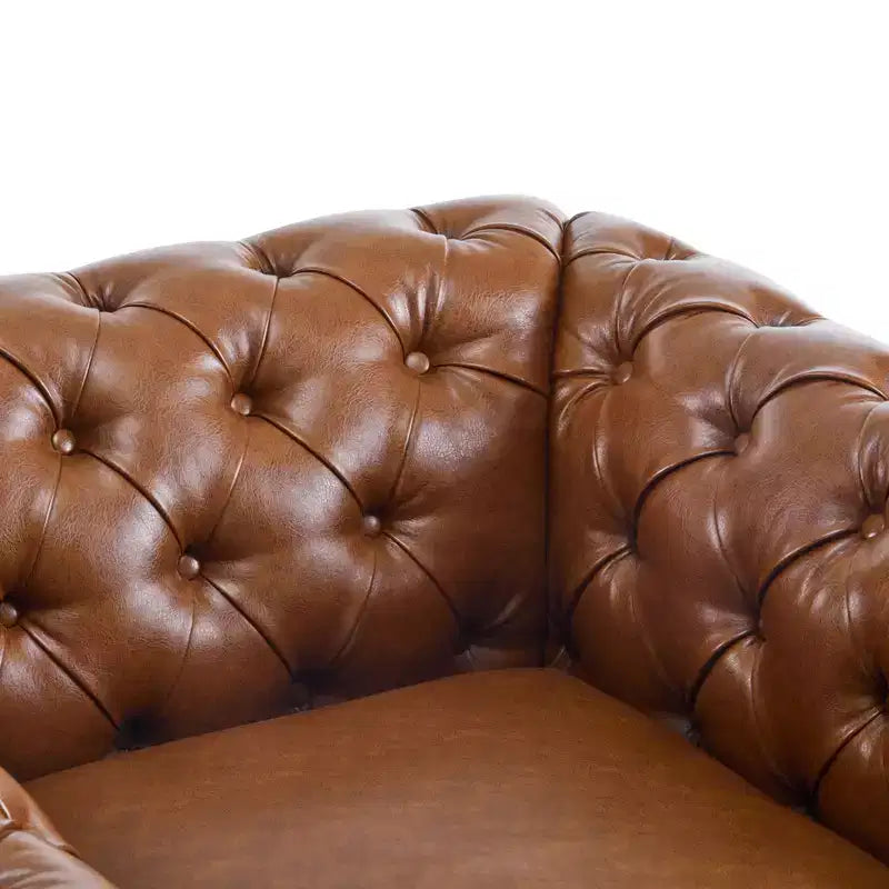 Christopher Knight Home Andrew, fauteuil club pivotant rembourré avec boutons touffetés et accoudoirs roulés, vert foncé/PU