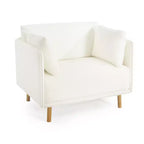 Fauteuil d'appoint rembourré moderne avec coussins moelleux et pieds en bois robustes, fauteuil de salon confortable - Christopher Knight Home