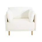 Fauteuil d'appoint rembourré moderne avec coussins moelleux et pieds en bois robustes, fauteuil de salon confortable - Christopher Knight Home