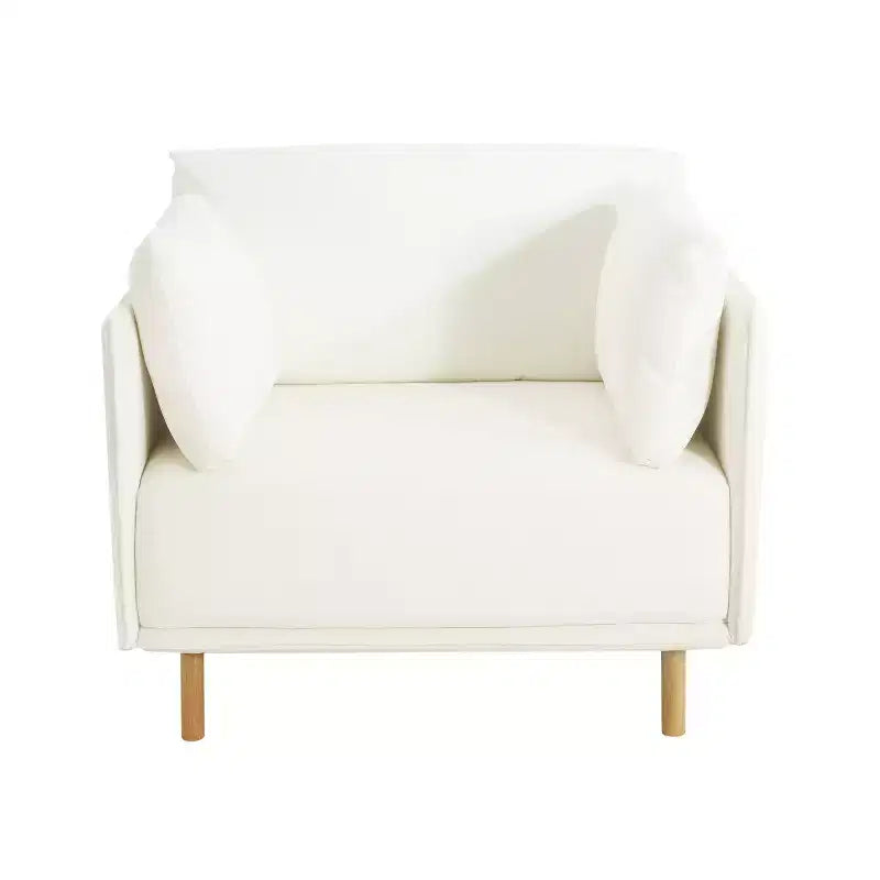 Fauteuil d'appoint rembourré moderne avec coussins moelleux et pieds en bois robustes, fauteuil de salon confortable - Christopher Knight Home